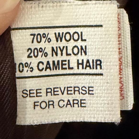 Vintage Women's Wool Camel Hair Trench Coat 6 Brown 80's Union USA Outerwear - Picture 12 of 12